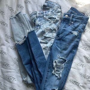 American Eagle Outfitters Women's Distressed Blue Jeans